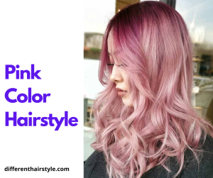 pink color hairstyle